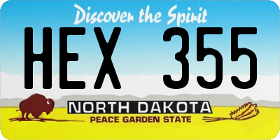 ND license plate HEX355