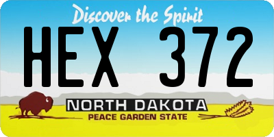 ND license plate HEX372