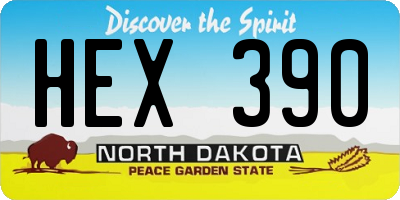 ND license plate HEX390