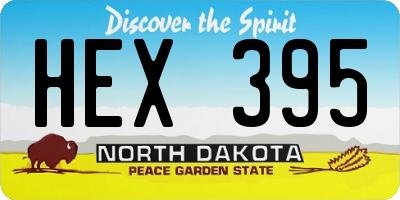 ND license plate HEX395