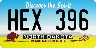 ND license plate HEX396