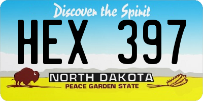 ND license plate HEX397