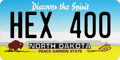 ND license plate HEX400