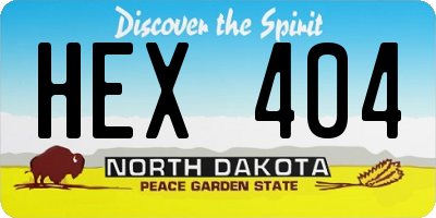 ND license plate HEX404