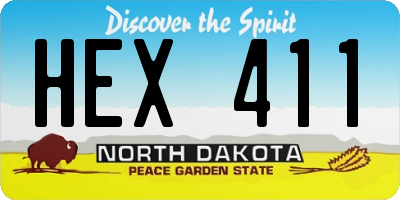 ND license plate HEX411