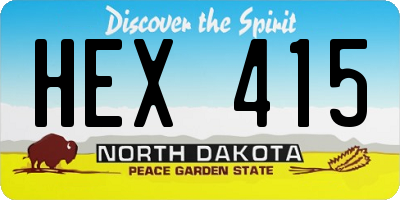 ND license plate HEX415