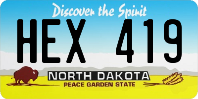 ND license plate HEX419