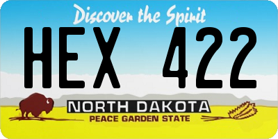 ND license plate HEX422