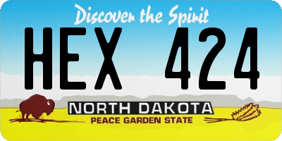 ND license plate HEX424