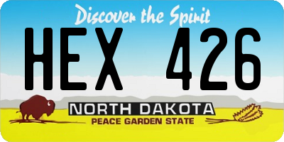 ND license plate HEX426