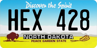 ND license plate HEX428