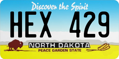 ND license plate HEX429