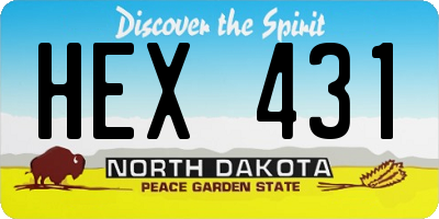 ND license plate HEX431
