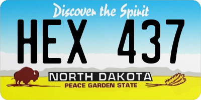 ND license plate HEX437