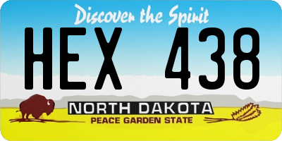 ND license plate HEX438