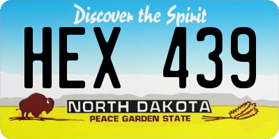 ND license plate HEX439