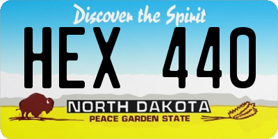 ND license plate HEX440
