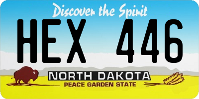 ND license plate HEX446
