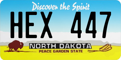 ND license plate HEX447