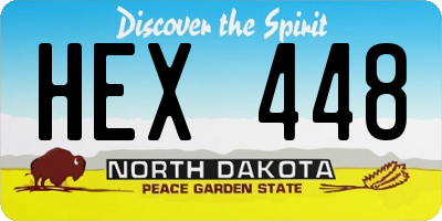 ND license plate HEX448
