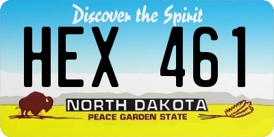 ND license plate HEX461