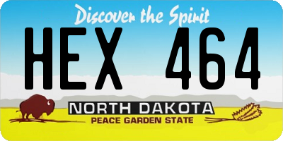 ND license plate HEX464