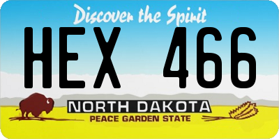 ND license plate HEX466