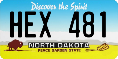 ND license plate HEX481