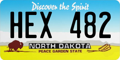 ND license plate HEX482