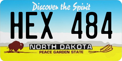 ND license plate HEX484