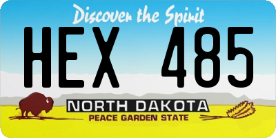 ND license plate HEX485