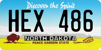 ND license plate HEX486