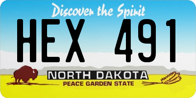 ND license plate HEX491