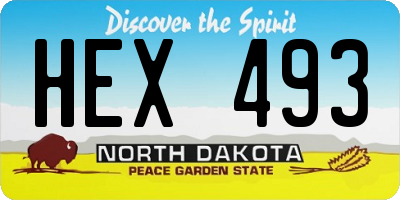 ND license plate HEX493