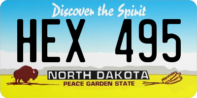 ND license plate HEX495