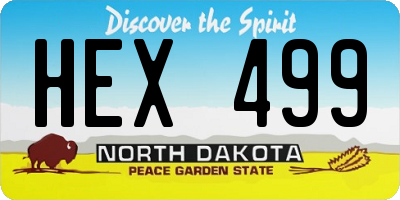ND license plate HEX499