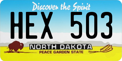 ND license plate HEX503