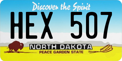 ND license plate HEX507