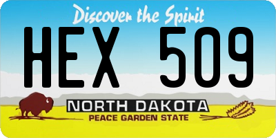 ND license plate HEX509