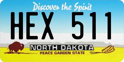 ND license plate HEX511
