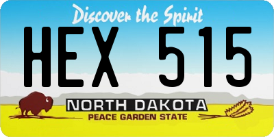 ND license plate HEX515