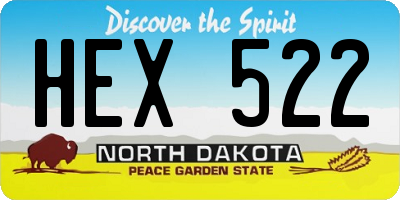 ND license plate HEX522
