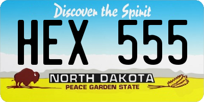 ND license plate HEX555