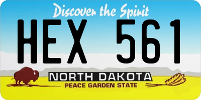 ND license plate HEX561