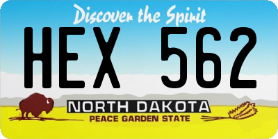 ND license plate HEX562