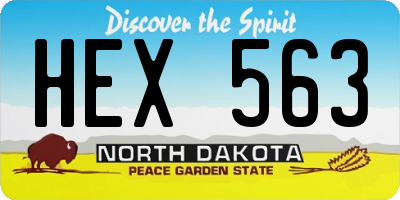 ND license plate HEX563