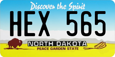 ND license plate HEX565
