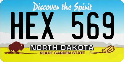 ND license plate HEX569