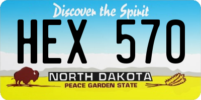 ND license plate HEX570