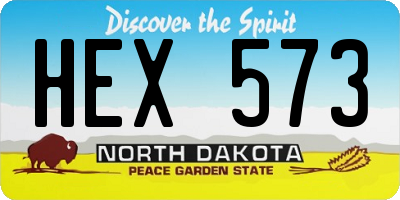 ND license plate HEX573